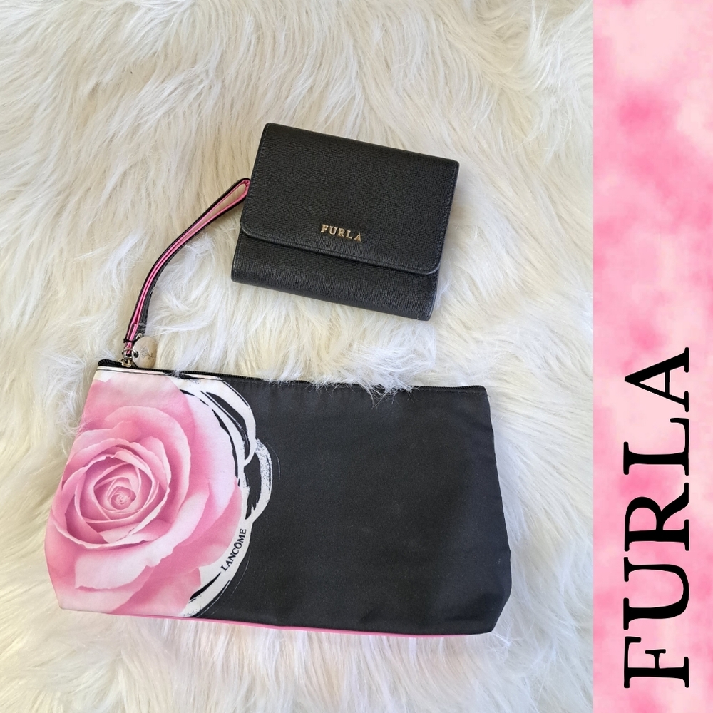 Furla blk wallet + nice bonus
